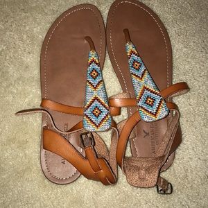 American Eagle Tribal print sandals